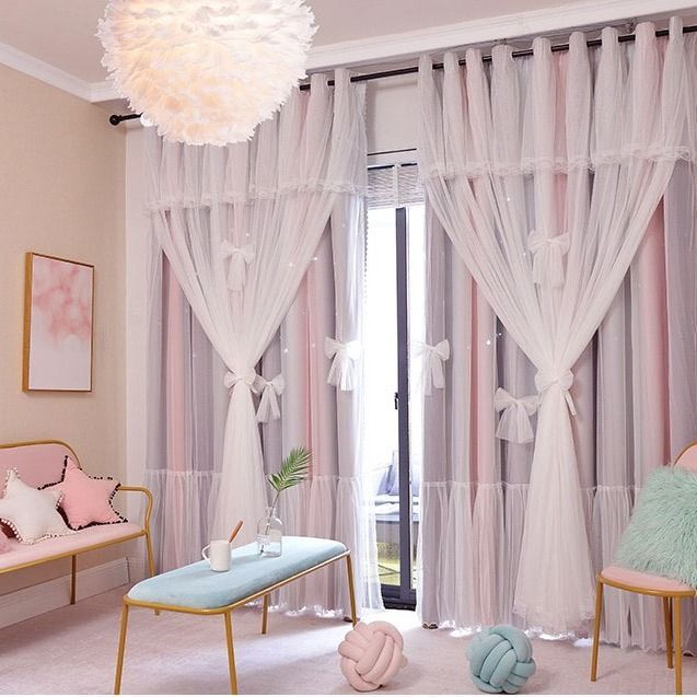 Nordic Hollow Star Bedroom Blackout Curtains
