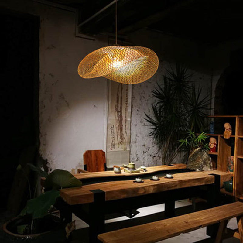 Elegant Bamboo Chandelier - Chinese Zen Tea Room Hanging Lamp