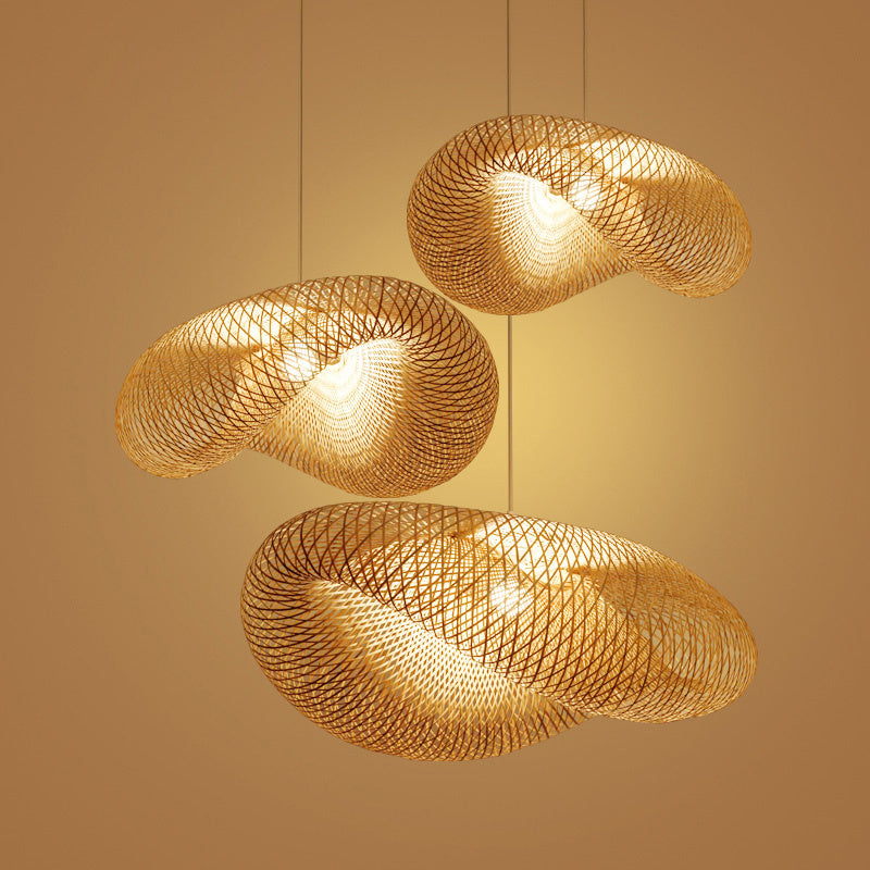 Elegant Bamboo Chandelier - Chinese Zen Tea Room Hanging Lamp
