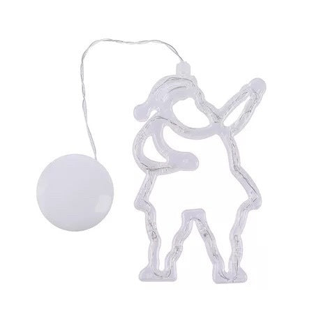 Christmas LED Suction Cup Chandelier - Santa Claus, Elk, Snowman Holiday Window Decor Lights