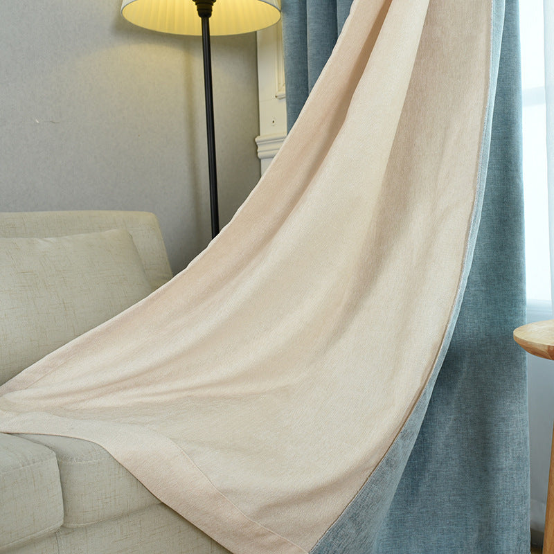 Simple Solid Chenille High Shading Curtains for Living Room and Bedroom