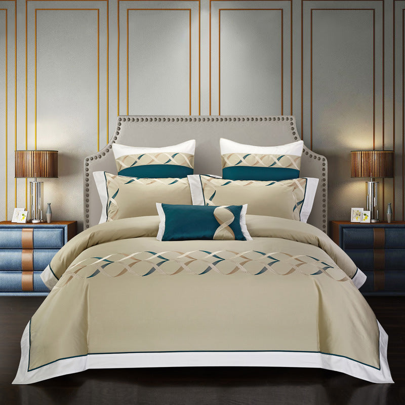 Four-piece Cotton Embroidery Bedding Set | Home Textile
