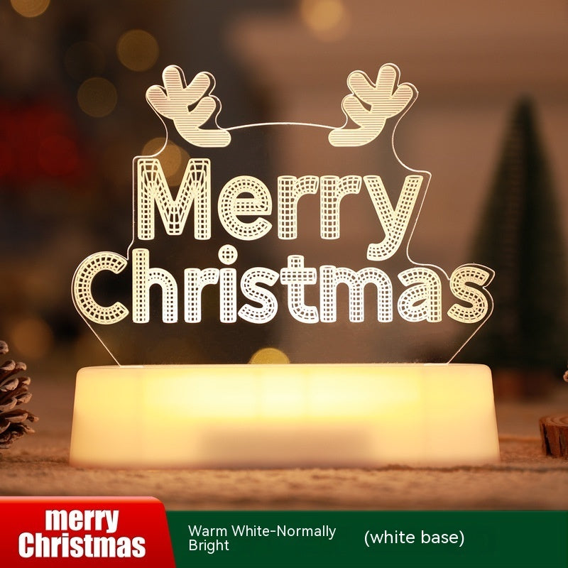 3D Acrylic LED Christmas Lamp - Night Light for Holidays, Kids Gifts, and Home Decor