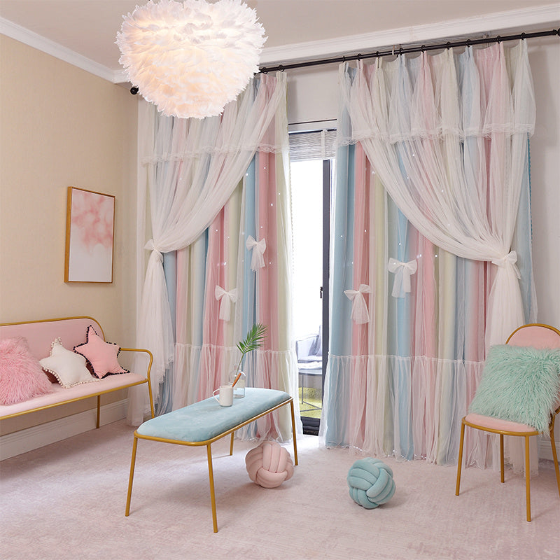 Nordic Hollow Star Bedroom Blackout Curtains