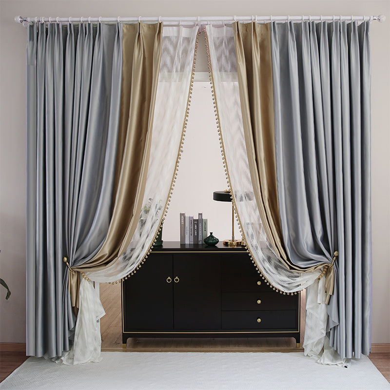 Modern Minimalist Blackout Curtain - High-End Environmental Protection for Living Room & Bedroom