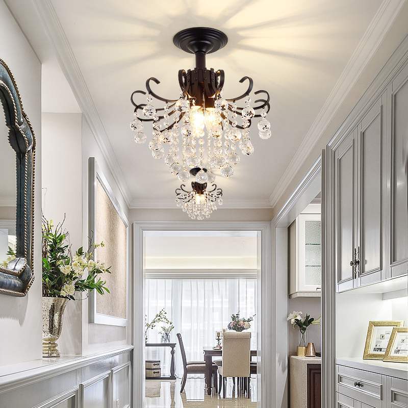 European Light Luxury Crystal Chandelier - Small American-Style Dining Room Pendant Light