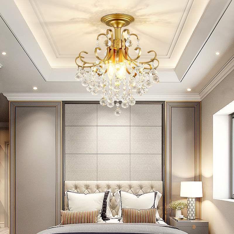 European Light Luxury Crystal Chandelier - Small American-Style Dining Room Pendant Light