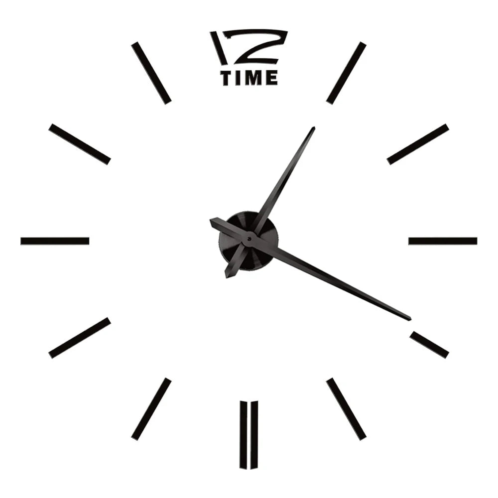 2D/3D Large Roman Numeral Acrylic Mirror Wall Clock - DIY Quartz Clock