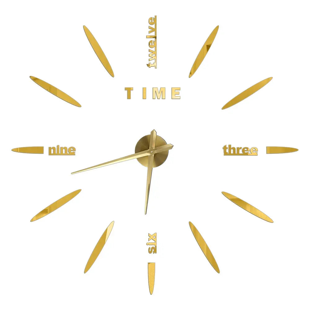 2D/3D Large Roman Numeral Acrylic Mirror Wall Clock - DIY Quartz Clock