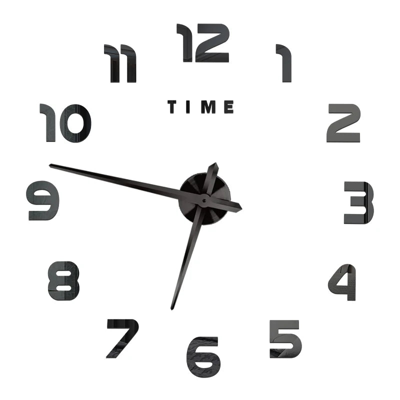 2D/3D Large Roman Numeral Acrylic Mirror Wall Clock - DIY Quartz Clock