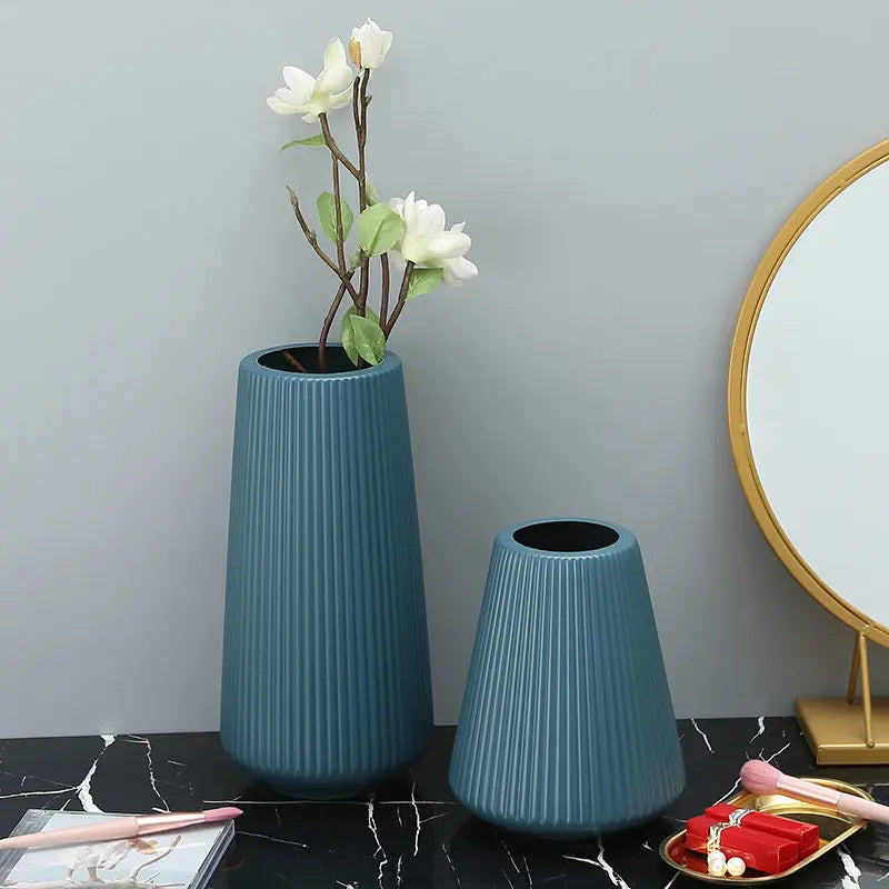 Morandi Style Plastic Vase for Living Room Decor