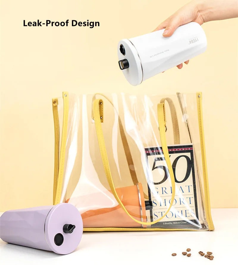 600ml Stainless Steel Leak-Proof Vacuum Flask with Retractable Straw