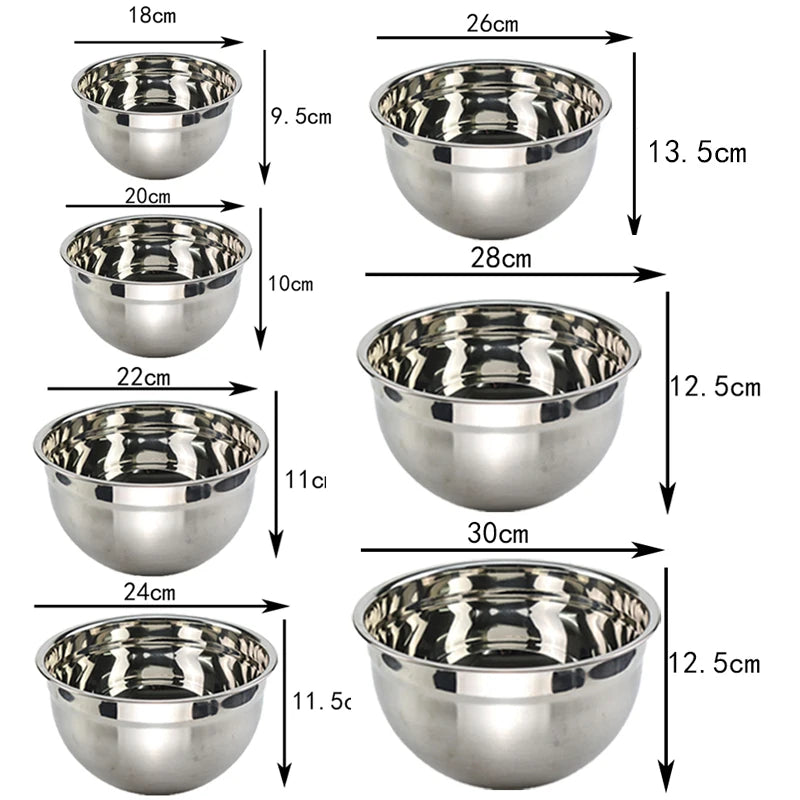 Stainless Steel Mixing Bowl Set (7-Piece) - Fruit, Salad, and Storage Bowls