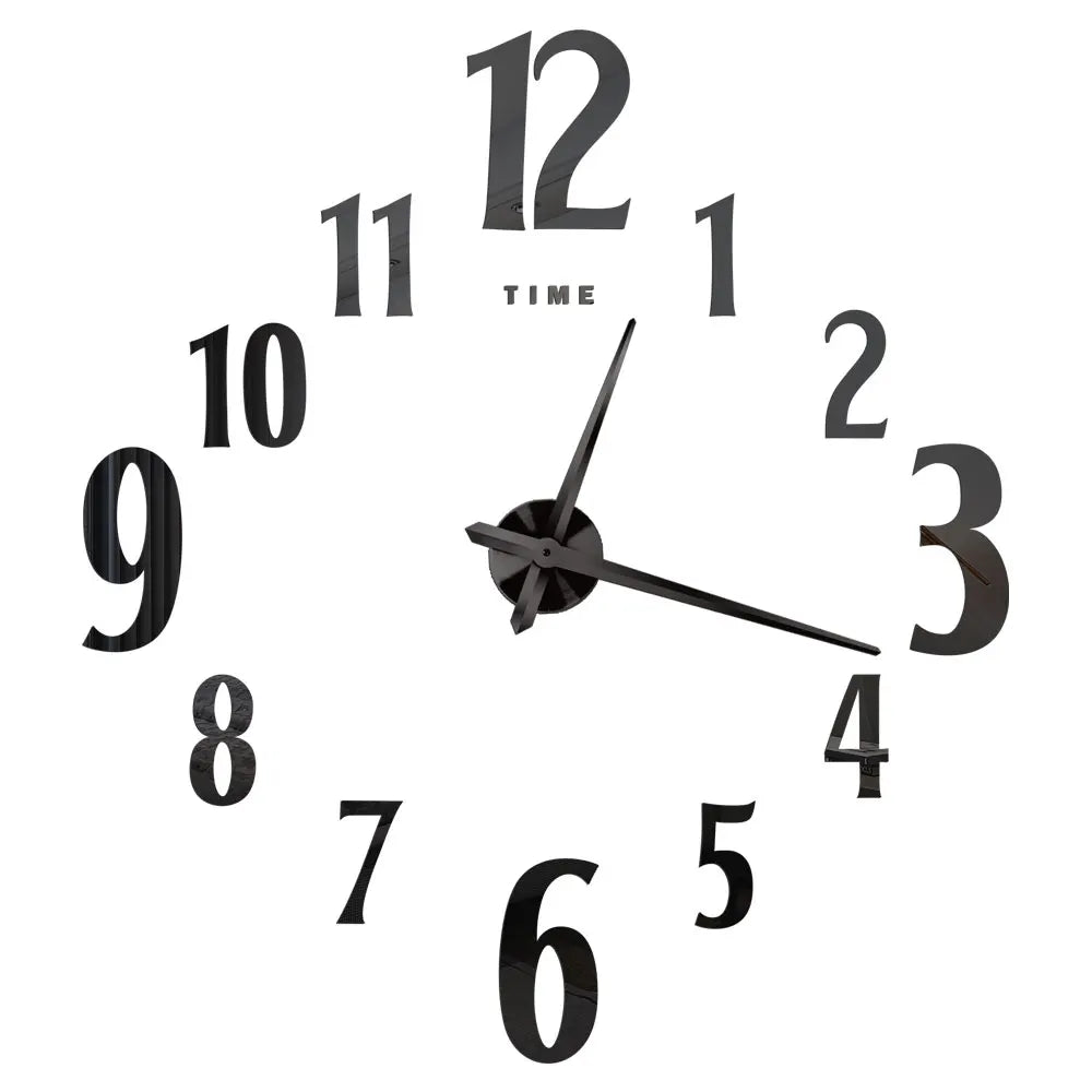 2D/3D Large Roman Numeral Acrylic Mirror Wall Clock - DIY Quartz Clock