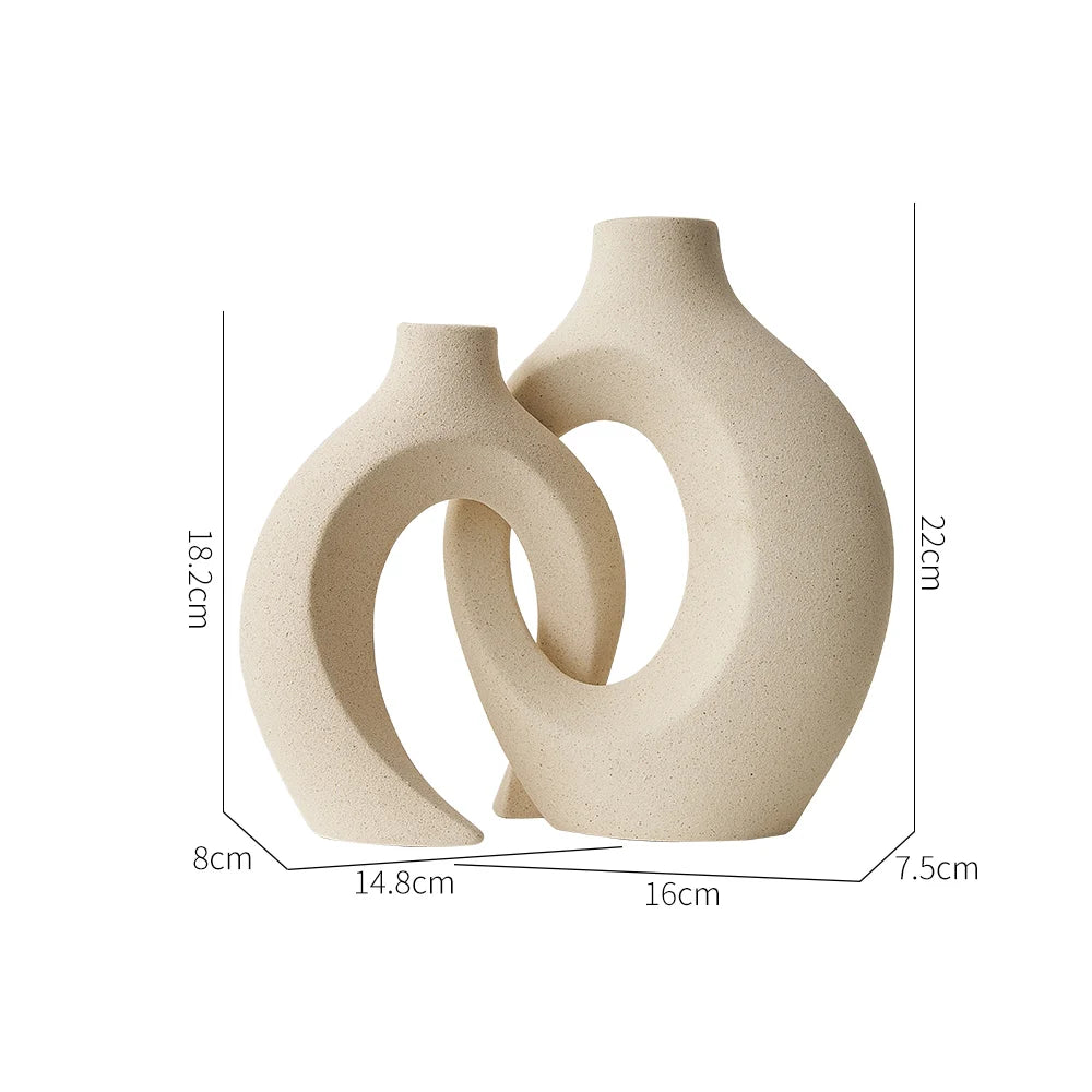Nordic Ceramic Vase - Decorative Home Accessory