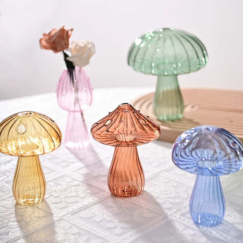 Luxury Mushroom Glass Vase for Plants