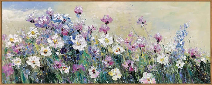 Handmade Large Abstract Flower Oil Painting | Modern Wall Art Canvas for Living Room Decor