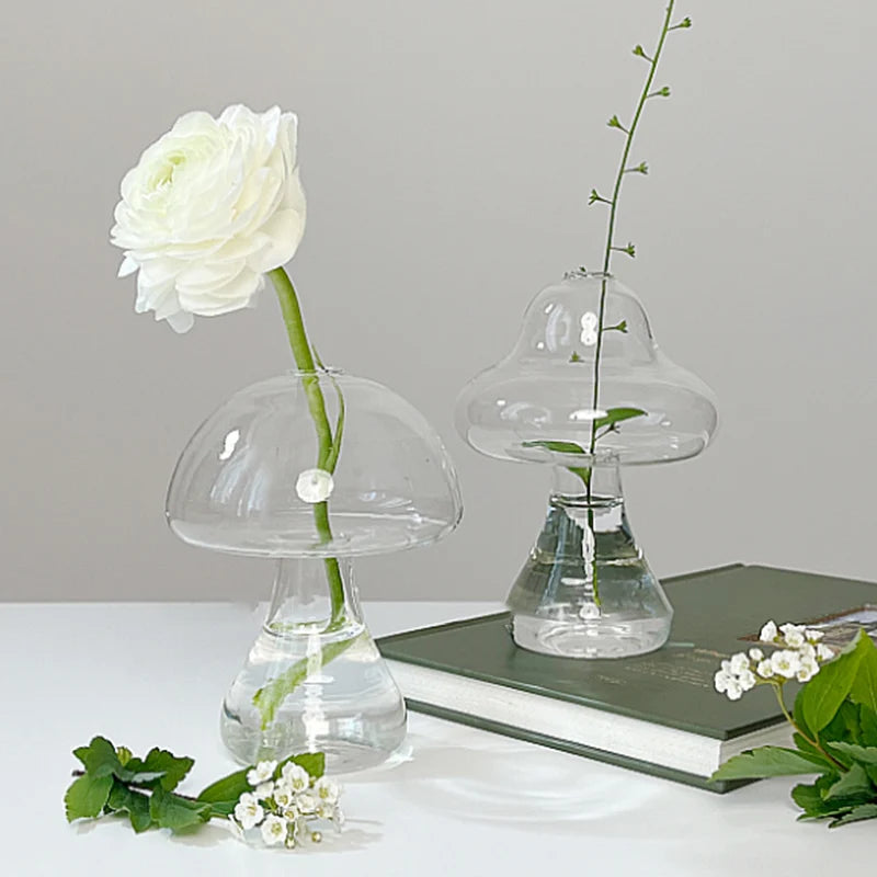 Luxury Mushroom Glass Vase for Plants