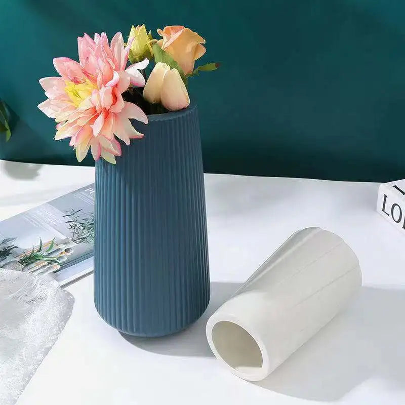 Morandi Style Plastic Vase for Living Room Decor