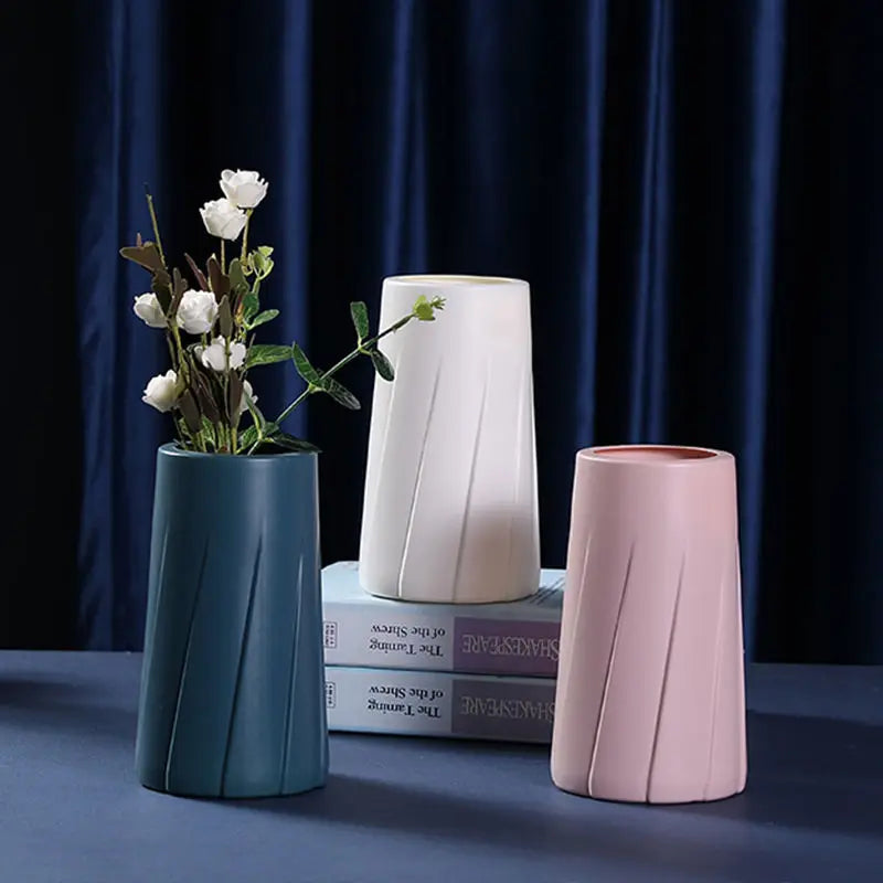 Morandi Style Plastic Vase for Living Room Decor