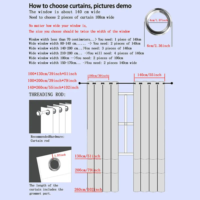 Blackout Bedroom Curtain - High Shading, Thick Blinds Drapes for Living Room, 1 Panel