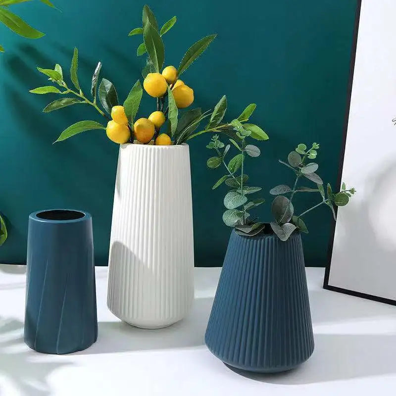 Morandi Style Plastic Vase for Living Room Decor
