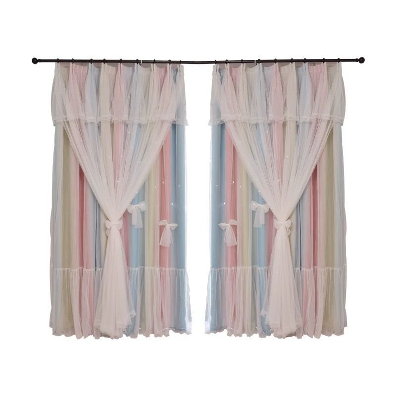 Nordic Hollow Star Bedroom Blackout Curtains