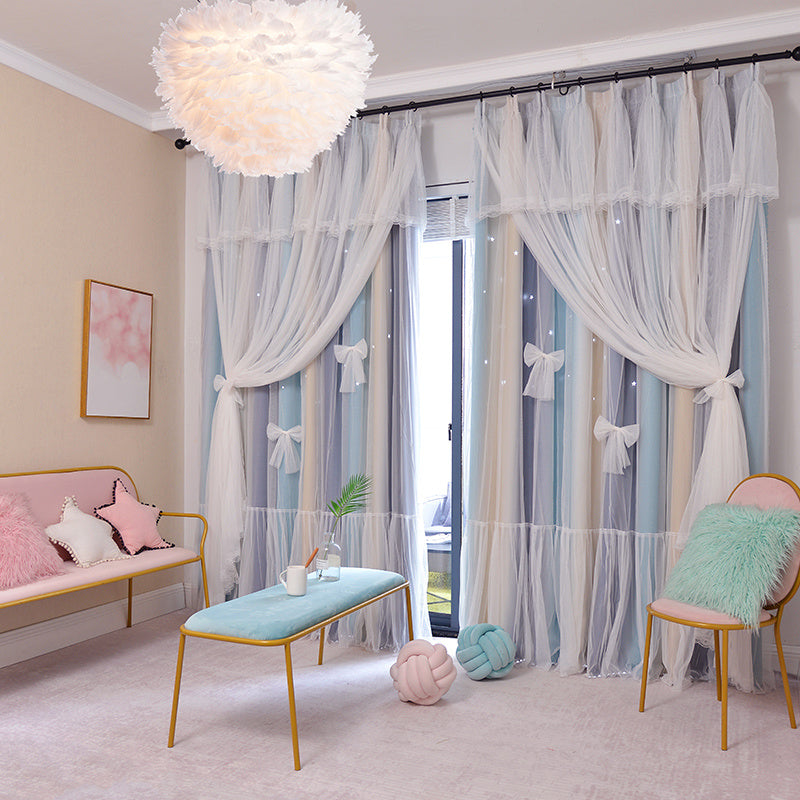 Nordic Hollow Star Bedroom Blackout Curtains