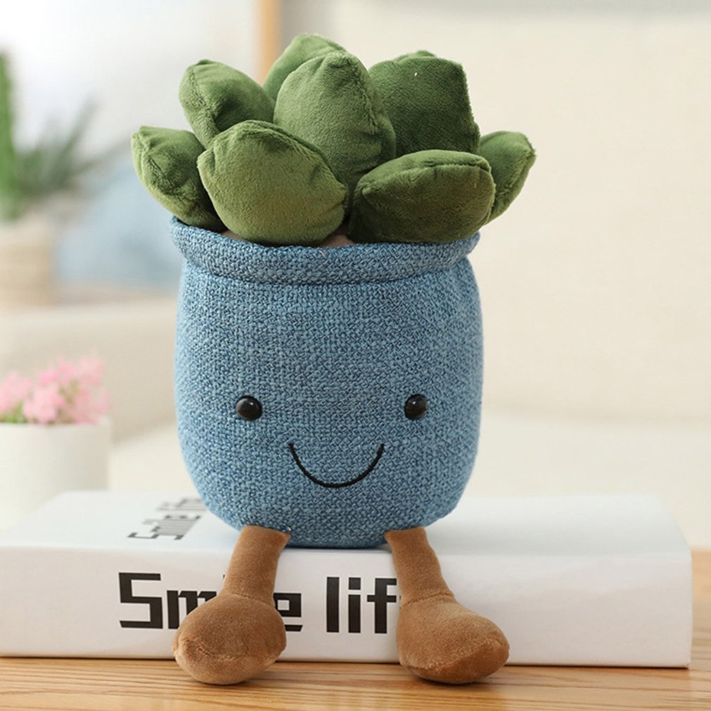 Succulent Plants Plush Stuffed Toys Lifelike Succulent Plants Plush Stuffed Decoration Toy Potted Succulent Plants