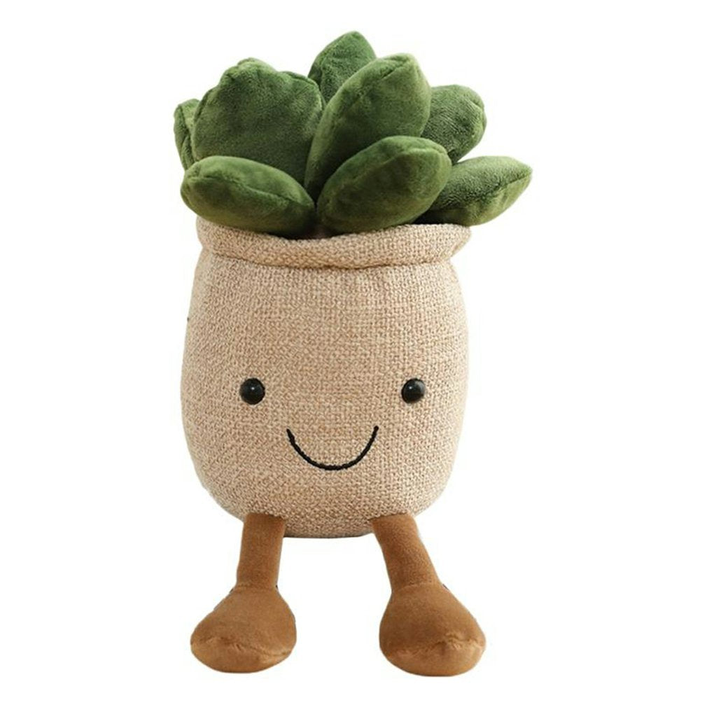 Succulent Plants Plush Stuffed Toys Lifelike Succulent Plants Plush Stuffed Decoration Toy Potted Succulent Plants