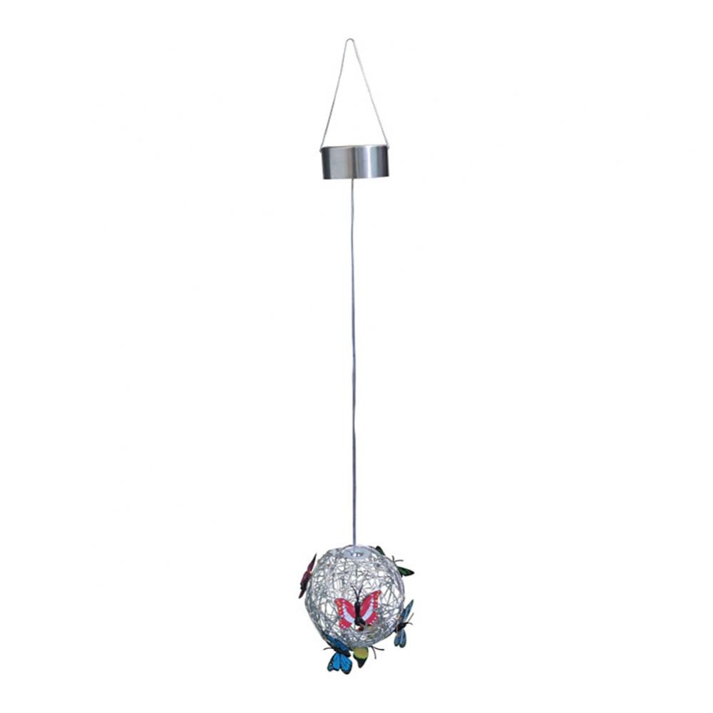 Solar Butterfly Ball Light Waterproof Metal Weaving Hanging Nightlight Lamp For Garden Courtyard Outdoor Decoration Tools