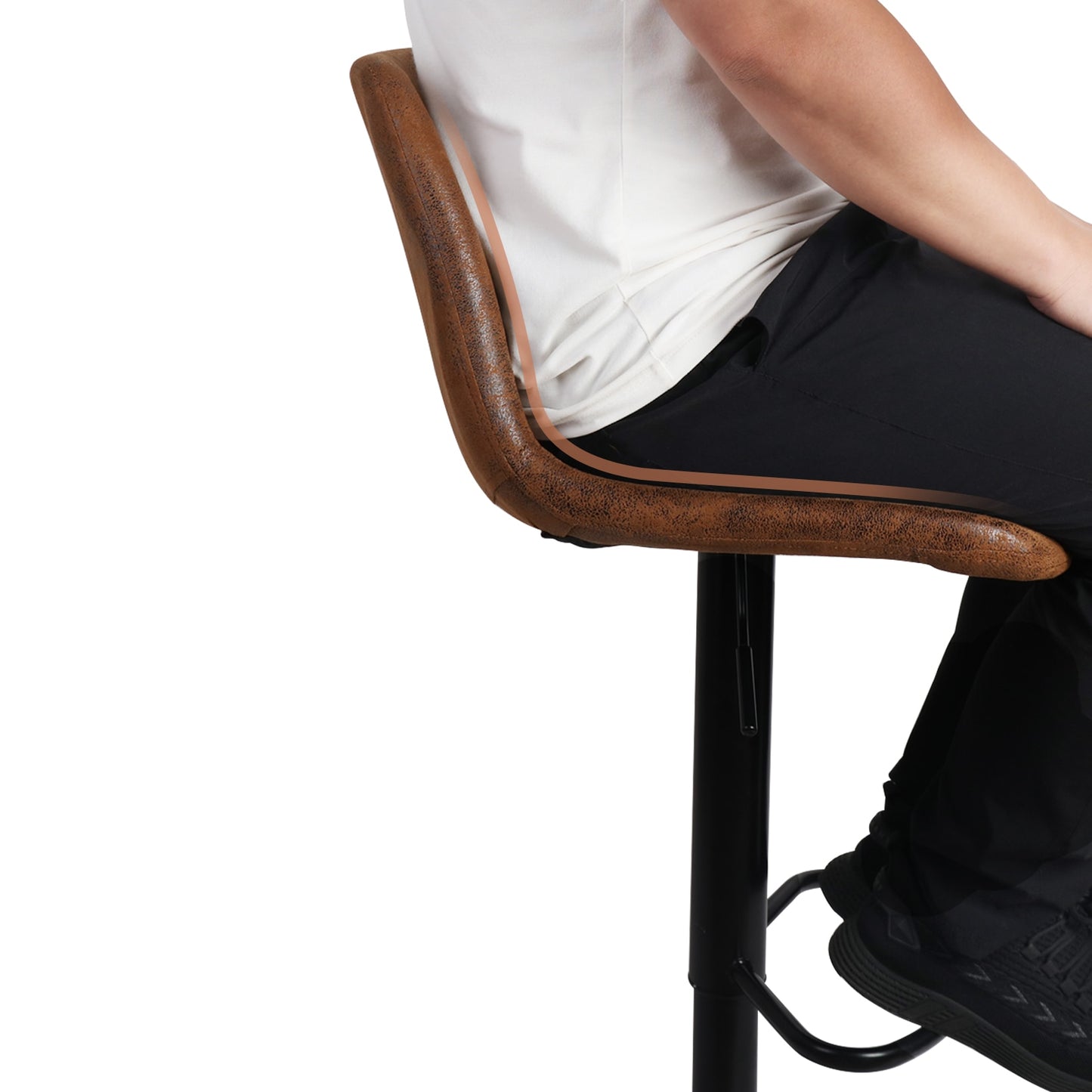 Set of 2 Bar Stools Swivel Barstool Chairs with Back, Adjustable Height Bar Chairs, Modern Pub Kitchen Counter Height