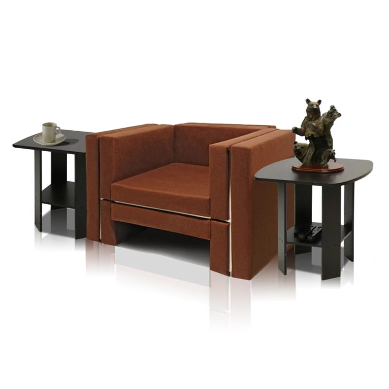 Set of 2 Simple Design End/Side Table, Espresso Crafted of Sturdy Engineered Coffee Tables Living Room Furniture