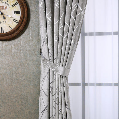 Solid Color Modern Chenille Blackout Curtains for Living Room