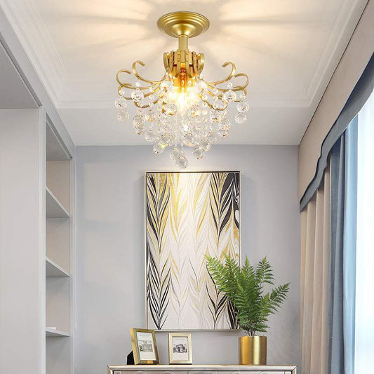 European Light Luxury Crystal Chandelier - Small American-Style Dining Room Pendant Light