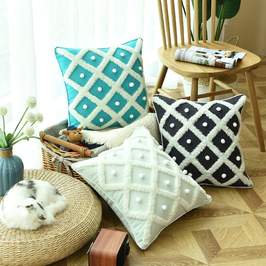 Creative Home Ball Pillow - Tufted Moroccan Cushion, Elegant Decorative Pillow Case