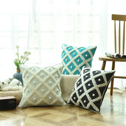 Creative Home Ball Pillow - Tufted Moroccan Cushion, Elegant Decorative Pillow Case