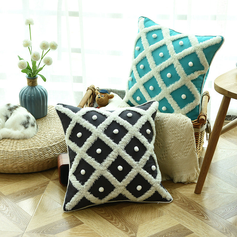Creative Home Ball Pillow - Tufted Moroccan Cushion, Elegant Decorative Pillow Case