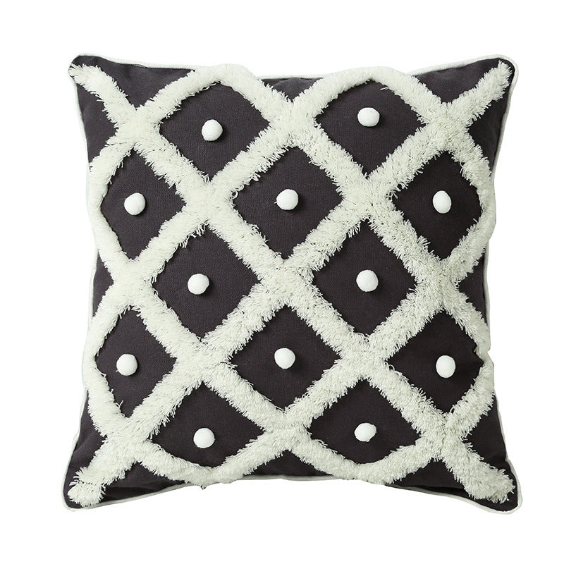 Creative Home Ball Pillow - Tufted Moroccan Cushion, Elegant Decorative Pillow Case