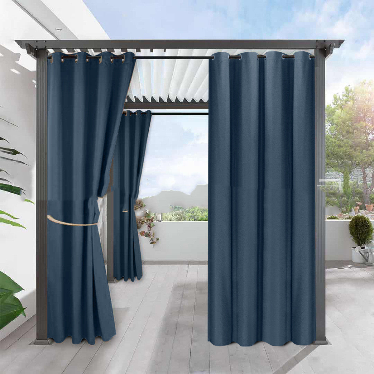 Full Blackout Solid Color Curtain - Fine Linen for Waterproofing & Heat Insulation