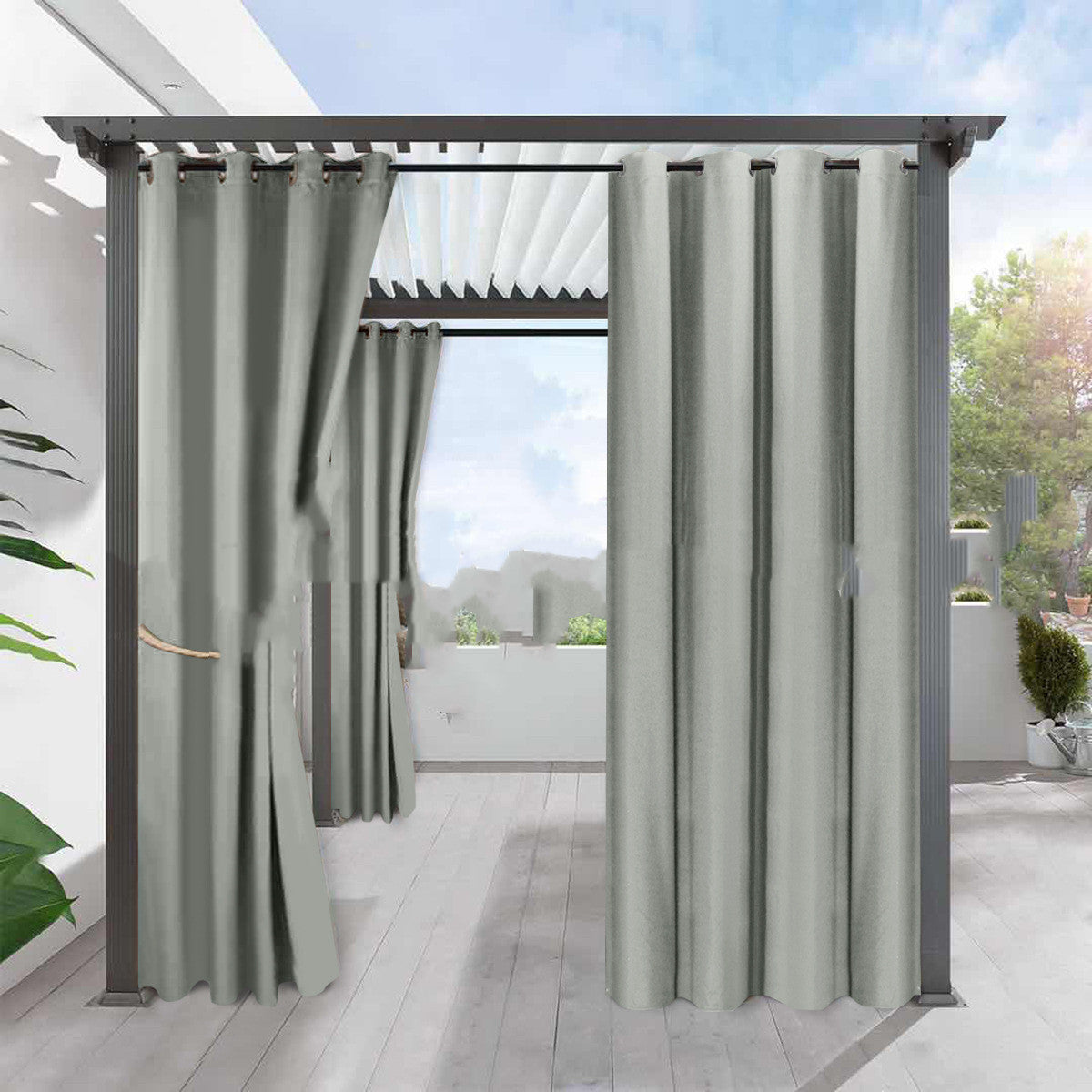 Full Blackout Solid Color Curtain - Fine Linen for Waterproofing & Heat Insulation