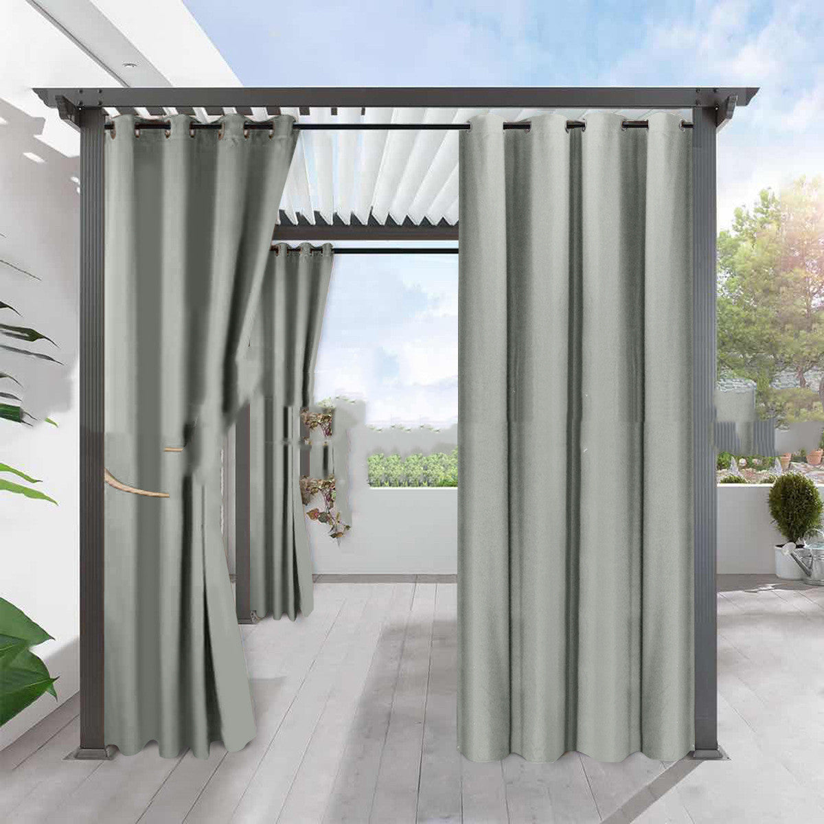 Full Blackout Solid Color Curtain - Fine Linen for Waterproofing & Heat Insulation