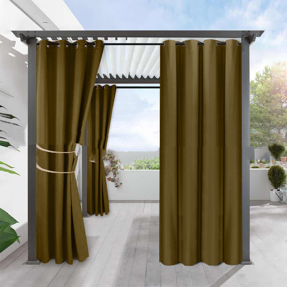 Full Blackout Solid Color Curtain - Fine Linen for Waterproofing & Heat Insulation
