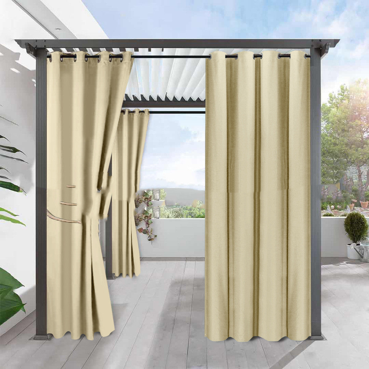 Full Blackout Solid Color Curtain - Fine Linen for Waterproofing & Heat Insulation