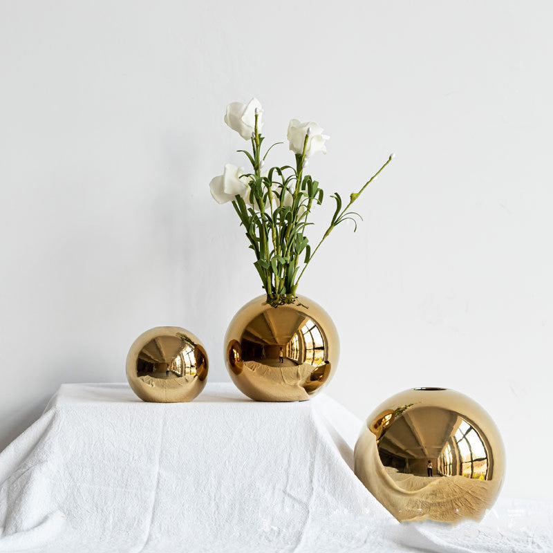Electroplated Ceramic Gold Vase | Home Decor