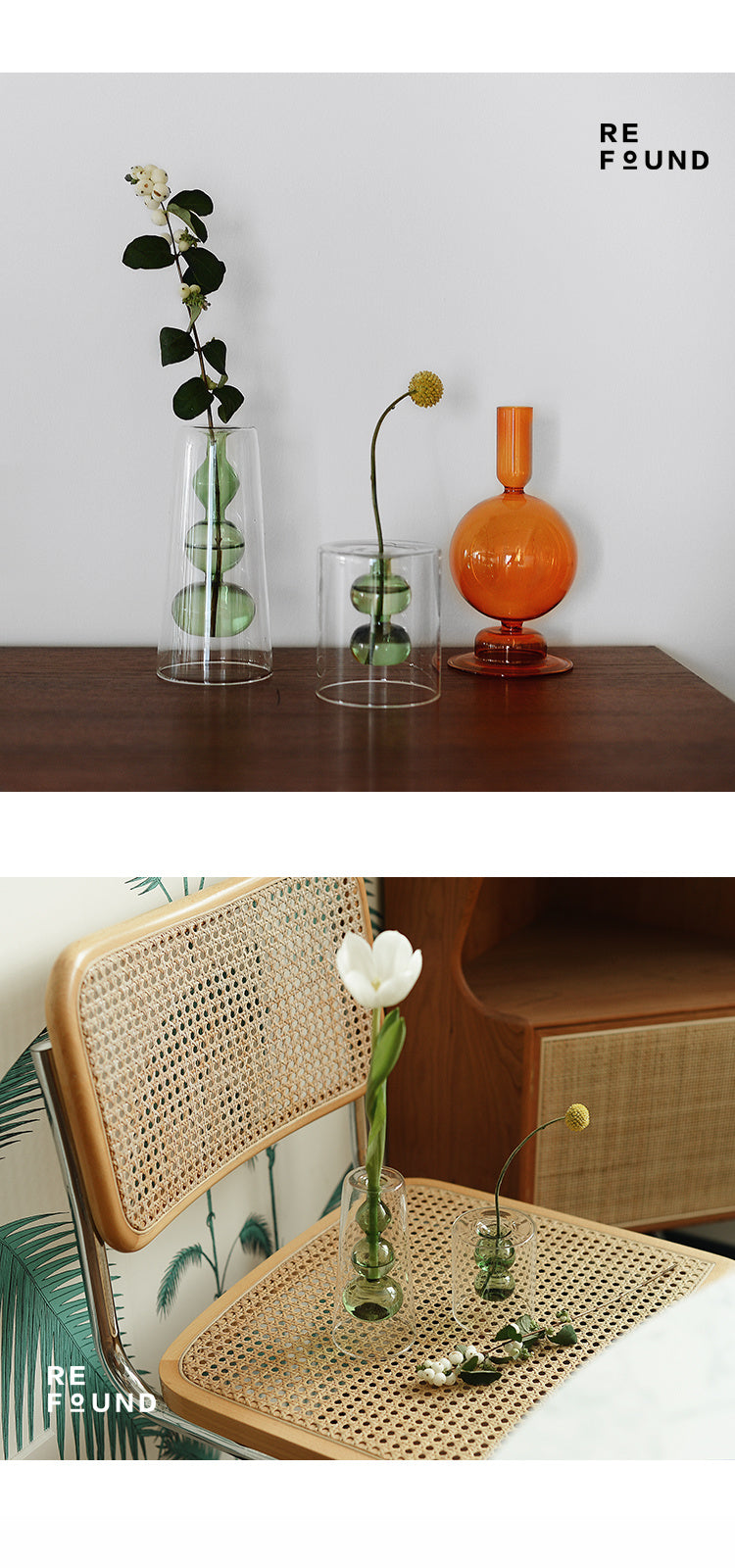 Gourd-Shaped Retro Stained Glass Hydroponic Vase