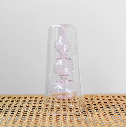 Gourd-Shaped Retro Stained Glass Hydroponic Vase