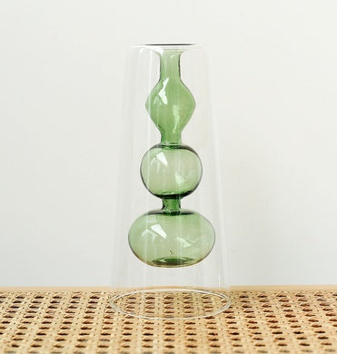 Gourd-Shaped Retro Stained Glass Hydroponic Vase