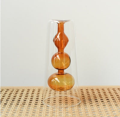 Gourd-Shaped Retro Stained Glass Hydroponic Vase