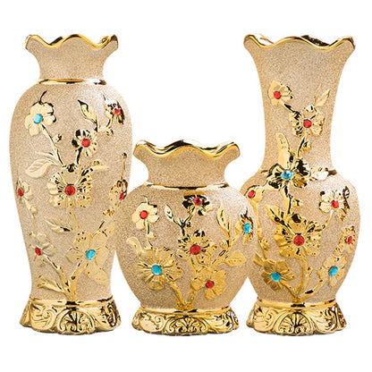 Gold Electroplated Ceramic Vase - Luxury Living Room Decor